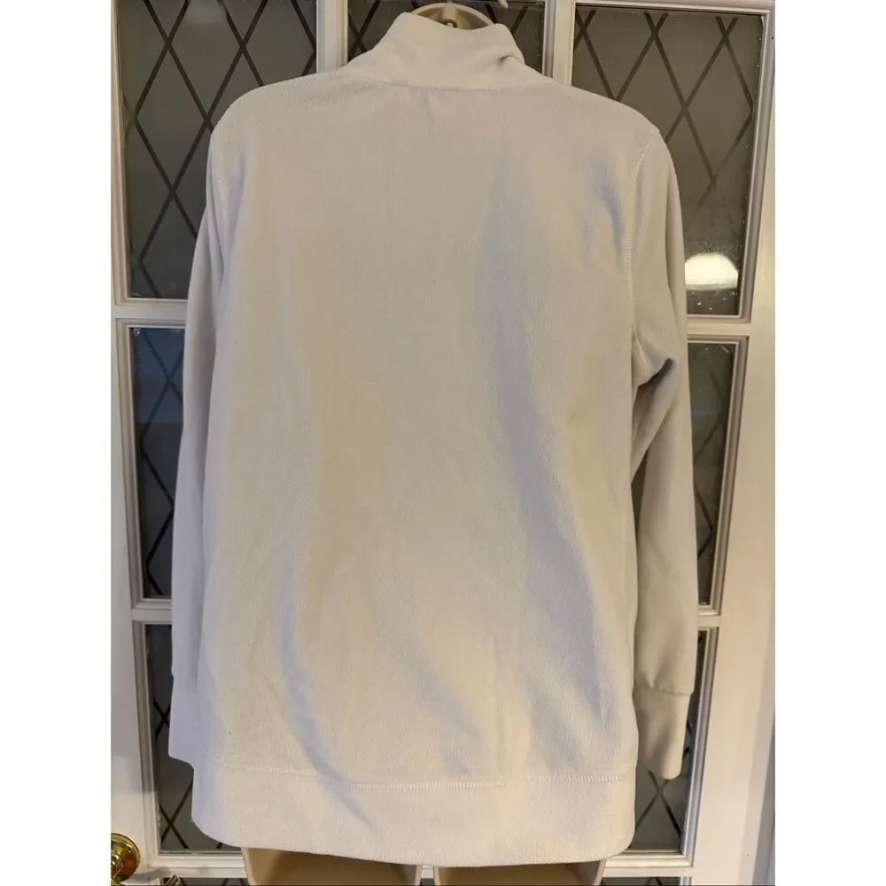 Calvin Klein Performance Cream Ivory High Neck Fleece Sweatshirt Women’s Size M